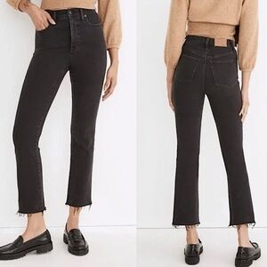 MADEWELL Cali Demi Boot Cut Jeans Raw Hem Black Bayland Wash
